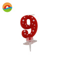 Custom wholesale high quality birthday party led number candle  cake candle